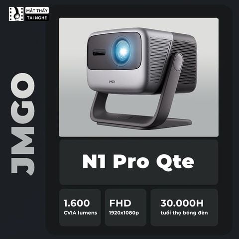 JMGO N1 Pro Quốc Tế - Máy chiếu Triple-Laser DLP thông minh tích hợp Android TV 11 chính chủ, độ sáng 1600 ISO lumens, phân giải chuẩn Full HD và hỗ trợ đa tính năng thông minh