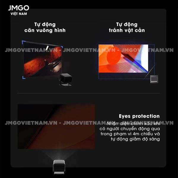JMGO N1s Pro 4K Quốc tế- Máy chiếu Triple-Laser DLP thông minh tích hợp Google TV và Netflix chính chủ, độ sáng 2400 ansi lumens, phân giải chuẩn 4K UHD và hỗ trợ đa tính năng thông minh
