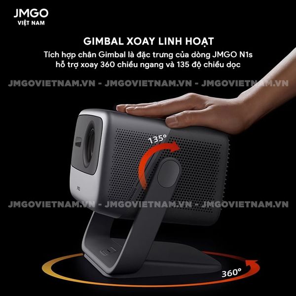 JMGO N1s Pro 4K Quốc tế- Máy chiếu Triple-Laser DLP thông minh tích hợp Google TV và Netflix chính chủ, độ sáng 2400 ansi lumens, phân giải chuẩn 4K UHD và hỗ trợ đa tính năng thông minh