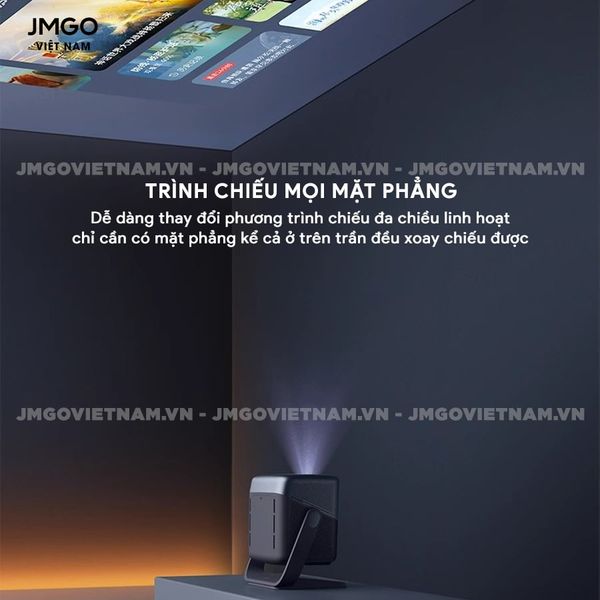 JMGO N1s Pro 4K Quốc tế- Máy chiếu Triple-Laser DLP thông minh tích hợp Google TV và Netflix chính chủ, độ sáng 2400 ansi lumens, phân giải chuẩn 4K UHD và hỗ trợ đa tính năng thông minh