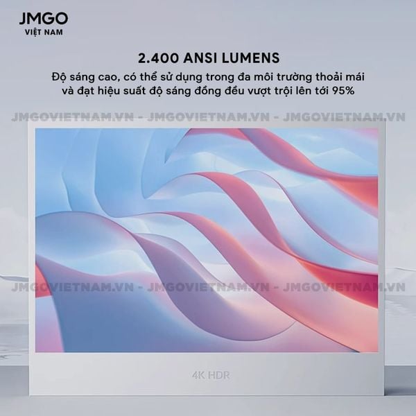 JMGO N1s Pro 4K Quốc tế- Máy chiếu Triple-Laser DLP thông minh tích hợp Google TV và Netflix chính chủ, độ sáng 2400 ansi lumens, phân giải chuẩn 4K UHD và hỗ trợ đa tính năng thông minh