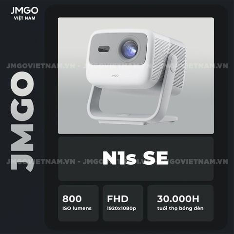 JMGO N1s SE - Máy chiếu Triple-Laser DLP thông minh tích hợp Google TV và Netflix chính chủ, độ sáng 800 ISO lumens, phân giải chuẩn Full HD và hỗ trợ đa tính năng thông minh