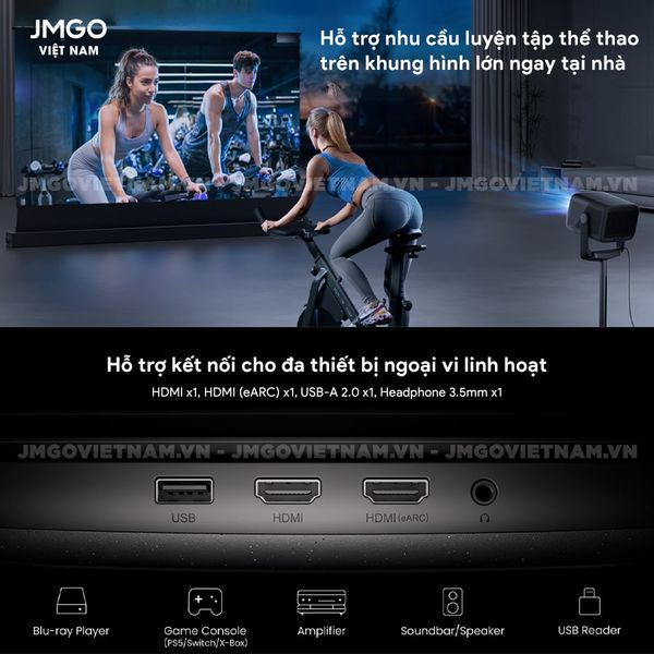 JMGO N1s Ultimate - Máy chiếu Triple-Laser DLP thông minh tích hợp Google TV và Netflix chính chủ, độ sáng 3500 ansi lumens, phân giải chuẩn 4K UHD và hỗ trợ đa tính năng thông minh