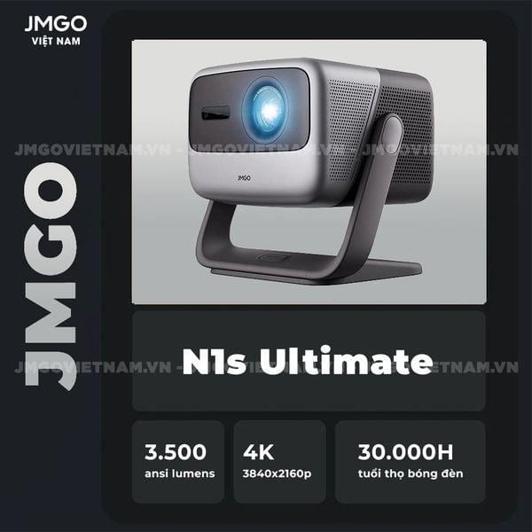 JMGO N1s Ultimate - Máy chiếu Triple-Laser DLP thông minh tích hợp Google TV và Netflix chính chủ, độ sáng 3500 ansi lumens, phân giải chuẩn 4K UHD và hỗ trợ đa tính năng thông minh