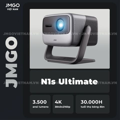 JMGO N1s Ultimate - Máy chiếu Triple-Laser DLP thông minh tích hợp Google TV và Netflix chính chủ, độ sáng 3500 ansi lumens, phân giải chuẩn 4K UHD và hỗ trợ đa tính năng thông minh