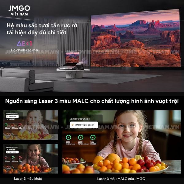JMGO N1s Ultimate - Máy chiếu Triple-Laser DLP thông minh tích hợp Google TV và Netflix chính chủ, độ sáng 3500 ansi lumens, phân giải chuẩn 4K UHD và hỗ trợ đa tính năng thông minh