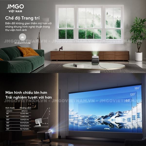 JMGO N1s Ultimate - Máy chiếu Triple-Laser DLP thông minh tích hợp Google TV và Netflix chính chủ, độ sáng 3500 ansi lumens, phân giải chuẩn 4K UHD và hỗ trợ đa tính năng thông minh