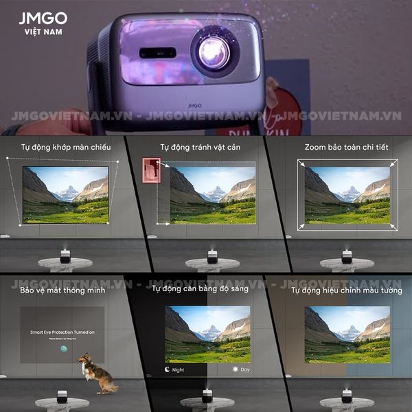 JMGO N1s Ultimate - Máy chiếu Triple-Laser DLP thông minh tích hợp Google TV và Netflix chính chủ, độ sáng 3500 ansi lumens, phân giải chuẩn 4K UHD và hỗ trợ đa tính năng thông minh