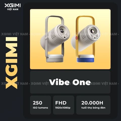 XGIMI Vibe One - Máy chiếu di động thông minh tích hợp Google TV và Netflix chính chủ, sử dụng công nghệ LED LCD, độ sáng 250 ISO lumens, độ phân giải chuẩn Full HD cho hình ảnh và màu sắc cực đẹp