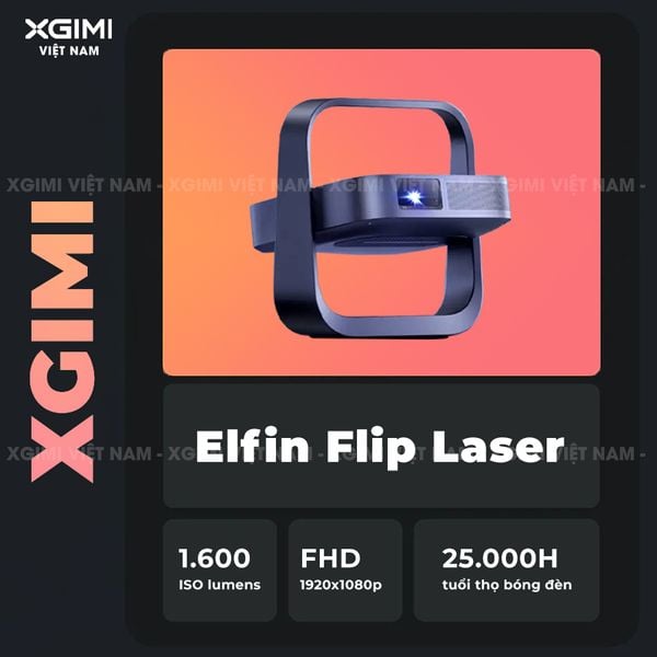 Xgimi Elifn Flip Laser - Máy chiếu thông minh tích hợp Google TV và Netflix chính chủ, sử dụng nguồn sáng Laser, độ sáng 1.600 ISO lumens, độ phân giải chuẩn Full HD cho hình ảnh và màu sắc cực đẹp