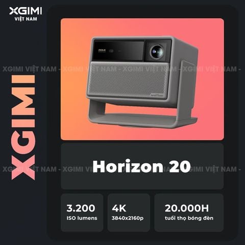 Xgimi Horizon 20 - Máy chiếu 4K thông minh tích hợp Google TV, sử dụng công nghệ RGB Triple Laser, độ phân giải chuẩn 4K UHD, độ sáng 3200 ISO Lumens, đạt chứng nhận IMAX Enhanced & Dolby Vision và tích hợp loa Harman Kardon
