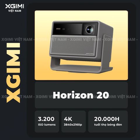 XGIMI Horizon 20 - Máy chiếu 4K thông minh tích hợp Google TV, sử dụng công nghệ RGB Triple Laser, độ phân giải chuẩn 4K UHD, độ sáng 3200 ISO Lumens, đạt chứng nhận IMAX Enhanced & Dolby Vision và tích hợp loa Harman Kardon