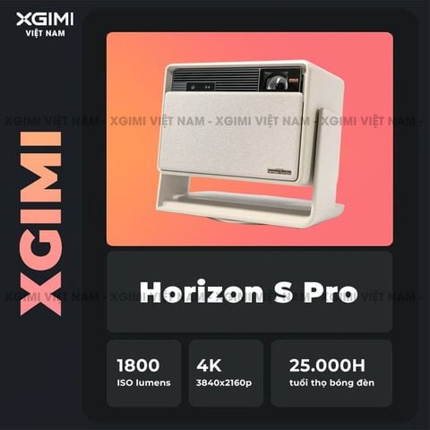 Xgimi Horizon S Pro - Máy chiếu thông minh tích hợp hệ điều hành Android, nguồn sáng kép Dual Light 2.0, độ sáng 1800 ISO lumens, phân giải chuẩn 4K UHD, hỗ trợ các tính năng căn chỉnh thông minh, loa Harman Kardon và chuẩn Dolby Vision