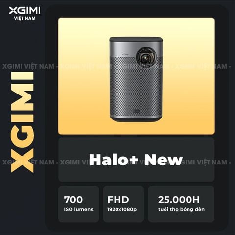 XGIMI Halo+ New - Máy chiếu thông minh tích hợp hệ điều hành Google TV, độ sáng 700 ISO lumens, phân giải Full HD, hỗ trợ các tính năng căn chỉnh thông minh, loa Harman Kardon và Netflix chính chủ