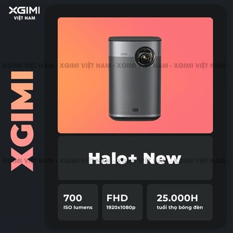 Xgimi Halo+ New - Máy chiếu thông minh tích hợp hệ điều hành Google TV, độ sáng 700 ISO lumens, phân giải Full HD, hỗ trợ các tính năng căn chỉnh thông minh, loa Harman Kardon và Netflix chính chủ