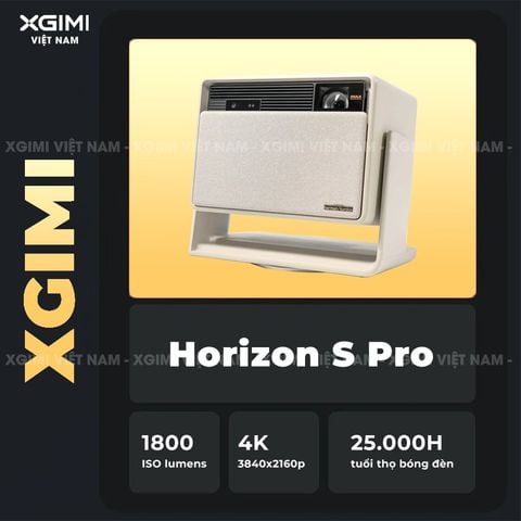 XGIMI Horizon S Pro - Máy chiếu thông minh tích hợp hệ điều hành Android, nguồn sáng kép Dual Light 2.0, độ sáng 1800 ISO lumens, phân giải chuẩn 4K UHD, hỗ trợ các tính năng căn chỉnh thông minh, loa Harman Kardon và chuẩn Dolby Vision