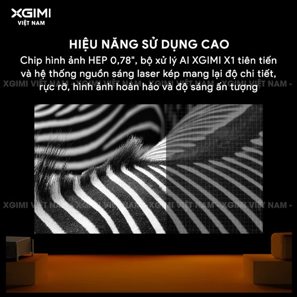 Xgimi Titan - Máy chiếu 4K chuyên nghiệp đầu tiên của Xgimi, sử dụng công nghệ Laser kép cao cấp, độ phân giải chuẩn 4K UHD, độ sáng 5000 ISO Lumens, tương phản 5.000.000:1, đạt chứng nhận IMAX Enhanced & Dolby Vision và tích hợp loa Harman Kardon