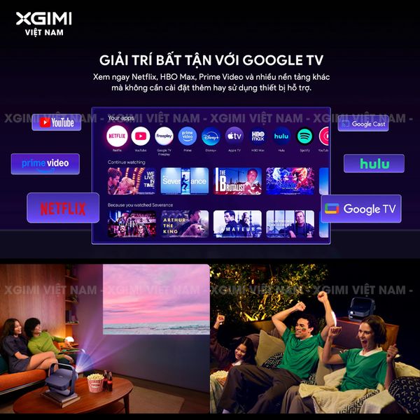 Xgimi Elifn Flip Laser - Máy chiếu thông minh tích hợp Google TV và Netflix chính chủ, sử dụng nguồn sáng Laser, độ sáng 1.600 ISO lumens, độ phân giải chuẩn Full HD cho hình ảnh và màu sắc cực đẹp