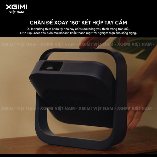Xgimi Elifn Flip Laser - Máy chiếu thông minh tích hợp Google TV và Netflix chính chủ, sử dụng nguồn sáng Laser, độ sáng 1.600 ISO lumens, độ phân giải chuẩn Full HD cho hình ảnh và màu sắc cực đẹp