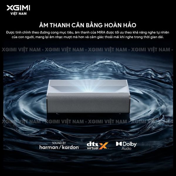 XGIMI MIRA - Máy chiếu siêu gần thông minh tích hợp Google TV, nguồn sáng RGB Triple-Laser, độ sáng 2.000 ISO lumens, phân giải chuẩn 4K UHD, hỗ trợ các tính năng căn chỉnh thông minh, loa Harman Kardon và chuẩn Dolby Vision