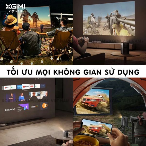 Xgimi Halo - Máy chiếu thông minh tích hợp hệ điều hành Android, độ sáng 800 ansi lumens, phân giải Full HD, hỗ trợ các tính năng căn chỉnh thông minh và loa Harman Kardon
