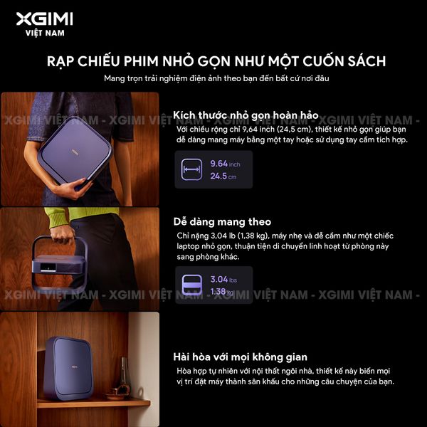 Xgimi Elifn Flip Laser - Máy chiếu thông minh tích hợp Google TV và Netflix chính chủ, sử dụng nguồn sáng Laser, độ sáng 1.600 ISO lumens, độ phân giải chuẩn Full HD cho hình ảnh và màu sắc cực đẹp