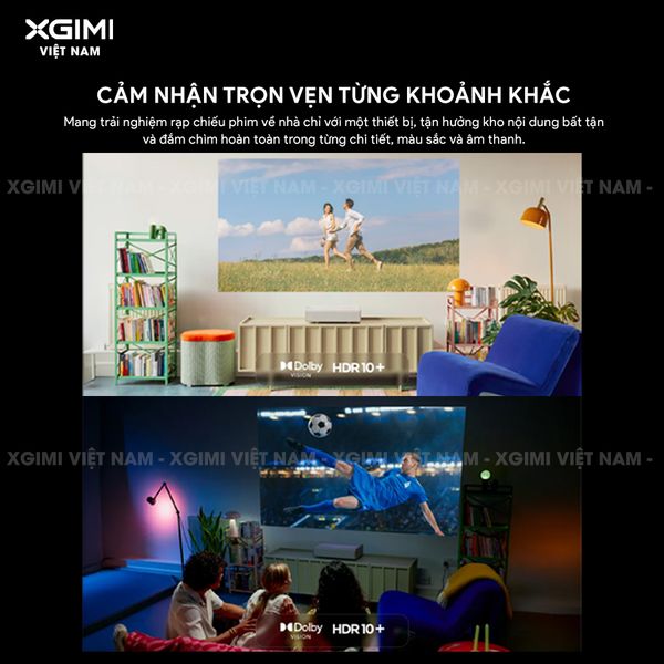 XGIMI MIRA - Máy chiếu siêu gần thông minh tích hợp Google TV, nguồn sáng RGB Triple-Laser, độ sáng 2.000 ISO lumens, phân giải chuẩn 4K UHD, hỗ trợ các tính năng căn chỉnh thông minh, loa Harman Kardon và chuẩn Dolby Vision