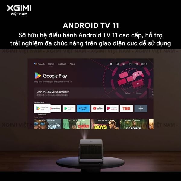 Xgimi Horizon S Max - Máy chiếu thông minh tích hợp hệ điều hành Android, nguồn sáng kép Dual Light 2.0, độ sáng 3100 ISO lumens, phân giải chuẩn 4K UHD, hỗ trợ các tính năng căn chỉnh thông minh, loa Harman Kardon, chuẩn Dolby Vision và IMAX Enhanced