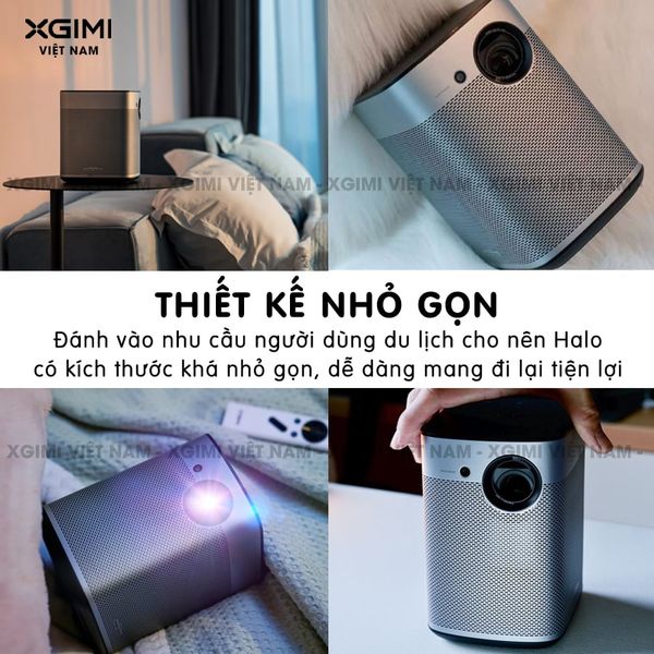 Xgimi Halo - Máy chiếu thông minh tích hợp hệ điều hành Android, độ sáng 800 ansi lumens, phân giải Full HD, hỗ trợ các tính năng căn chỉnh thông minh và loa Harman Kardon