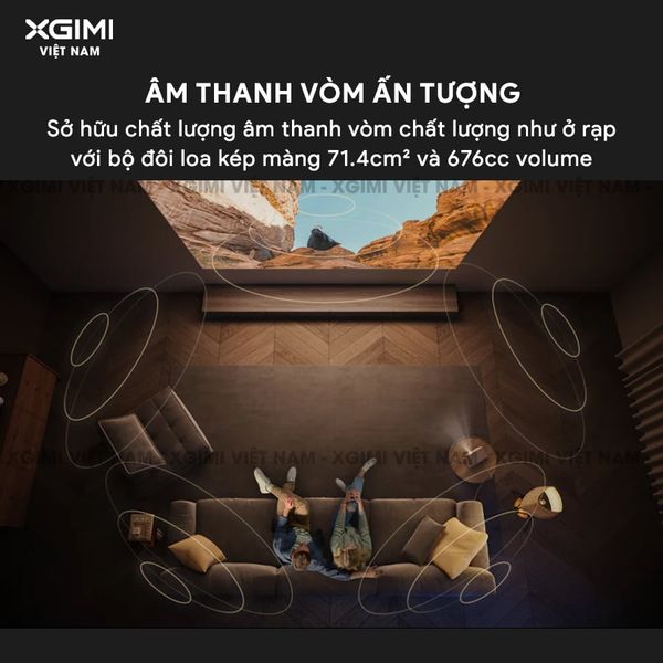 Xgimi Horizon S Max - Máy chiếu thông minh tích hợp hệ điều hành Android, nguồn sáng kép Dual Light 2.0, độ sáng 3100 ISO lumens, phân giải chuẩn 4K UHD, hỗ trợ các tính năng căn chỉnh thông minh, loa Harman Kardon, chuẩn Dolby Vision và IMAX Enhanced