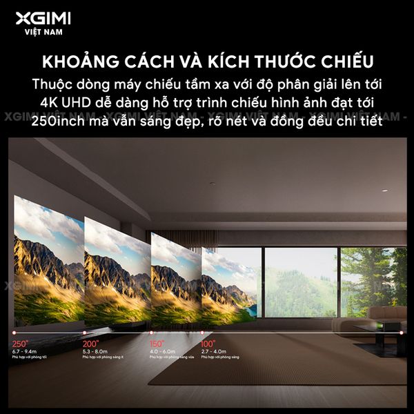 Xgimi Titan - Máy chiếu 4K chuyên nghiệp đầu tiên của Xgimi, sử dụng công nghệ Laser kép cao cấp, độ phân giải chuẩn 4K UHD, độ sáng 5000 ISO Lumens, tương phản 5.000.000:1, đạt chứng nhận IMAX Enhanced & Dolby Vision và tích hợp loa Harman Kardon