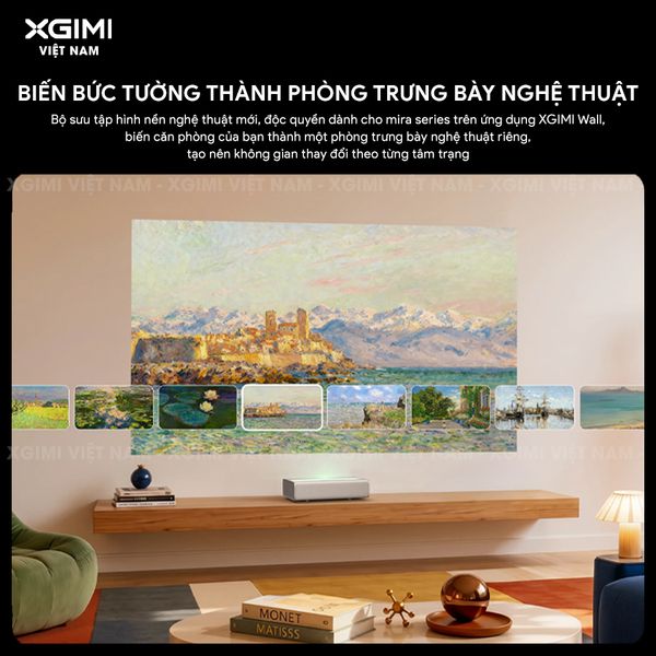 XGIMI MIRA - Máy chiếu siêu gần thông minh tích hợp Google TV, nguồn sáng RGB Triple-Laser, độ sáng 2.000 ISO lumens, phân giải chuẩn 4K UHD, hỗ trợ các tính năng căn chỉnh thông minh, loa Harman Kardon và chuẩn Dolby Vision