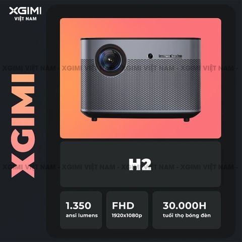 Xgimi H2 - Máy chiếu thông minh tích hợp hệ điều hành Android, độ sáng 1350 ansi lumens, phân giải Full HD, hỗ trợ các tính năng căn chỉnh thông minh và loa Harman Kardon