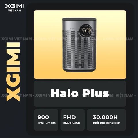 XGIMI Halo Plus - Máy chiếu thông minh tích hợp hệ điều hành Android, độ sáng 900 ansi lumens, phân giải Full HD, hỗ trợ các tính năng căn chỉnh thông minh và loa Harman Kardon
