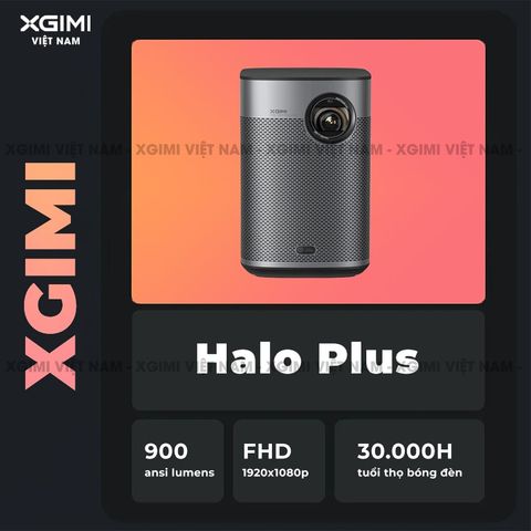 Xgimi Halo Plus - Máy chiếu thông minh tích hợp hệ điều hành Android, độ sáng 900 ansi lumens, phân giải Full HD, hỗ trợ các tính năng căn chỉnh thông minh và loa Harman Kardon
