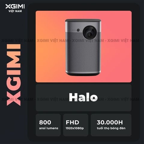 Xgimi Halo - Máy chiếu thông minh tích hợp hệ điều hành Android, độ sáng 800 ansi lumens, phân giải Full HD, hỗ trợ các tính năng căn chỉnh thông minh và loa Harman Kardon