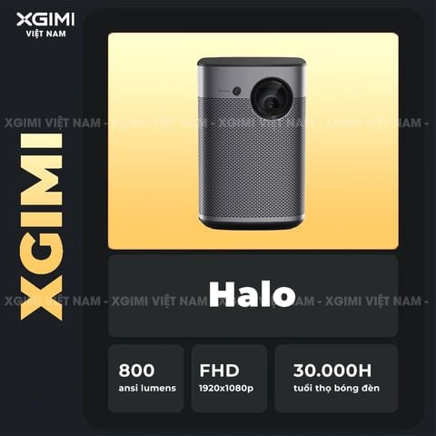 XGIMI Halo - Máy chiếu thông minh tích hợp hệ điều hành Android, độ sáng 800 ansi lumens, phân giải Full HD, hỗ trợ các tính năng căn chỉnh thông minh và loa Harman Kardon