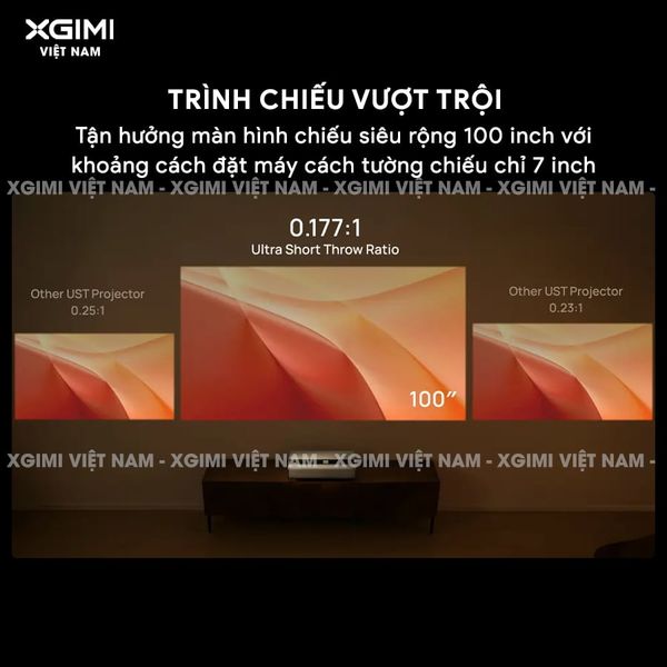 Xgimi Aura 2 New - Máy chiếu siêu gần thông minh tích hợp Google TV, nguồn sáng kép Dual Light 2.0, độ sáng 2300 ISO lumens, phân giải chuẩn 4K UHD, hỗ trợ các tính năng căn chỉnh thông minh, loa Harman Kardon, chuẩn Dolby Vision và IMAX Enhanced