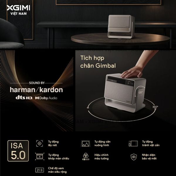 Xgimi Horizon S Max - Máy chiếu thông minh tích hợp hệ điều hành Android, nguồn sáng kép Dual Light 2.0, độ sáng 3100 ISO lumens, phân giải chuẩn 4K UHD, hỗ trợ các tính năng căn chỉnh thông minh, loa Harman Kardon, chuẩn Dolby Vision và IMAX Enhanced