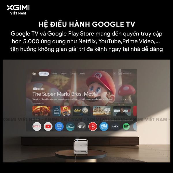 Xgimi Elifn Flip Plus - Máy chiếu thông minh tích hợp Google TV và Netflix chính chủ, sử dụng công nghệ DLP, độ sáng 500 ISO lumens, độ phân giải chuẩn Full HD cho hình ảnh và màu sắc cực đẹp