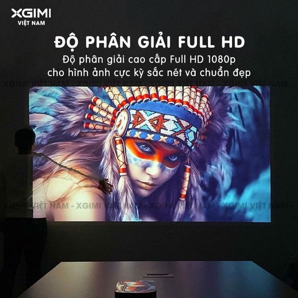 Xgimi Halo - Máy chiếu thông minh tích hợp hệ điều hành Android, độ sáng 800 ansi lumens, phân giải Full HD, hỗ trợ các tính năng căn chỉnh thông minh và loa Harman Kardon