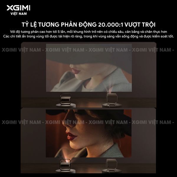 Xgimi Elifn Flip 4K - Máy chiếu thông minh tích hợp Google TV và Netflix chính chủ, sử dụng nguồn sáng RGB Laser, độ sáng 1.600 ISO lumens, độ phân giải chuẩn 4K UHD cho hình ảnh và màu sắc cực đẹp