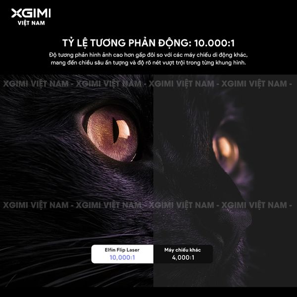 Xgimi Elifn Flip Laser - Máy chiếu thông minh tích hợp Google TV và Netflix chính chủ, sử dụng nguồn sáng Laser, độ sáng 1.600 ISO lumens, độ phân giải chuẩn Full HD cho hình ảnh và màu sắc cực đẹp