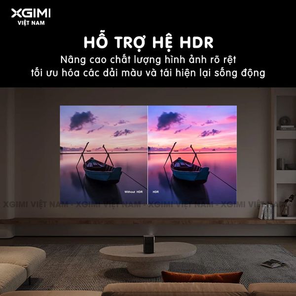Xgimi Halo - Máy chiếu thông minh tích hợp hệ điều hành Android, độ sáng 800 ansi lumens, phân giải Full HD, hỗ trợ các tính năng căn chỉnh thông minh và loa Harman Kardon
