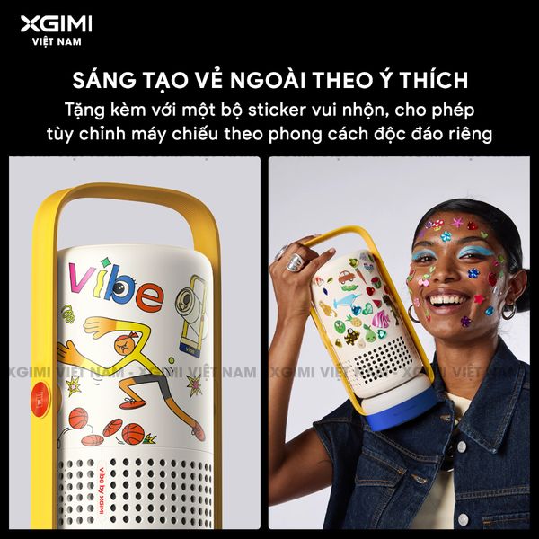 Xgimi Vibe One - Máy chiếu di động thông minh tích hợp Google TV và Netflix chính chủ, sử dụng công nghệ LED LCD, độ sáng 250 ISO lumens, độ phân giải chuẩn Full HD cho hình ảnh và màu sắc cực đẹp