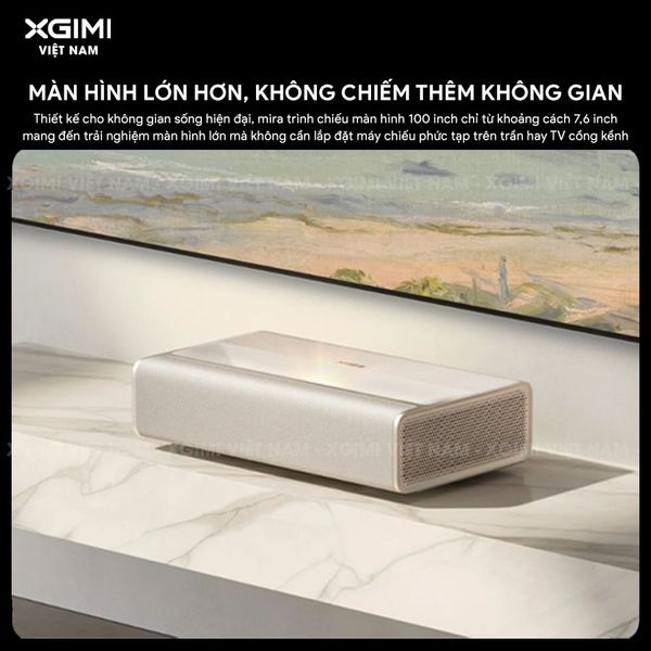 XGIMI MIRA - Máy chiếu siêu gần thông minh tích hợp Google TV, nguồn sáng RGB Triple-Laser, độ sáng 2.000 ISO lumens, phân giải chuẩn 4K UHD, hỗ trợ các tính năng căn chỉnh thông minh, loa Harman Kardon và chuẩn Dolby Vision