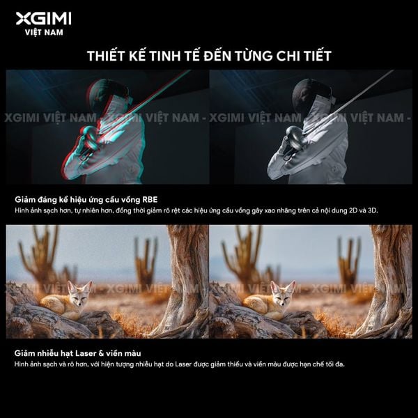 XGIMI AURA 3 Max - Máy chiếu siêu gần thông minh tích hợp Google TV, nguồn sáng RGB Triple-Laser, độ sáng 5700 ISO lumens, phân giải chuẩn 4K UHD, hỗ trợ các tính năng căn chỉnh thông minh, loa Harman Kardon và chuẩn Dolby Vision