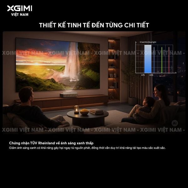 XGIMI AURA 3 Max - Máy chiếu siêu gần thông minh tích hợp Google TV, nguồn sáng RGB Triple-Laser, độ sáng 5700 ISO lumens, phân giải chuẩn 4K UHD, hỗ trợ các tính năng căn chỉnh thông minh, loa Harman Kardon và chuẩn Dolby Vision