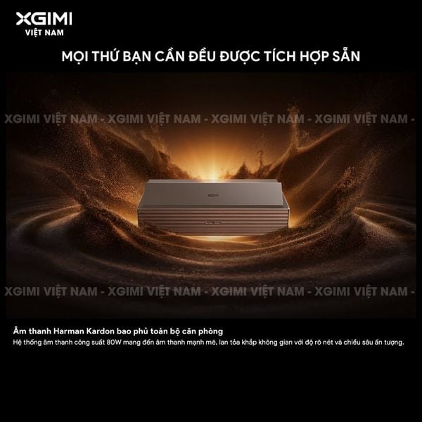 XGIMI AURA 3 Max - Máy chiếu siêu gần thông minh tích hợp Google TV, nguồn sáng RGB Triple-Laser, độ sáng 5700 ISO lumens, phân giải chuẩn 4K UHD, hỗ trợ các tính năng căn chỉnh thông minh, loa Harman Kardon và chuẩn Dolby Vision