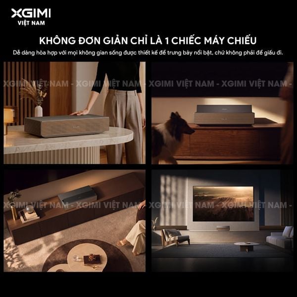 XGIMI AURA 3 Max - Máy chiếu siêu gần thông minh tích hợp Google TV, nguồn sáng RGB Triple-Laser, độ sáng 5700 ISO lumens, phân giải chuẩn 4K UHD, hỗ trợ các tính năng căn chỉnh thông minh, loa Harman Kardon và chuẩn Dolby Vision